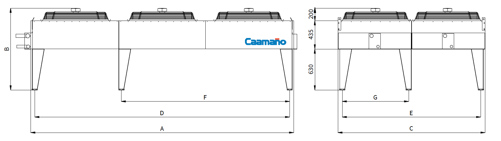 DIMENSIONES LÍNEA CXA DIMENSIONES LÍNEA CXA
